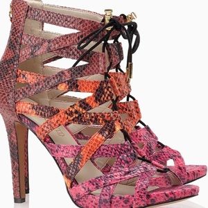 Aldo Ramiya Pink and Orange heels.